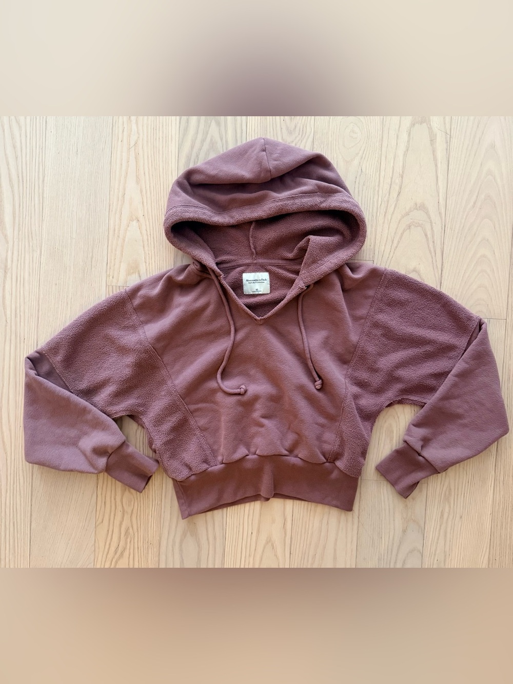 Abercrombie & Fitch Dusty Mauve Cropped Hoodie size XS